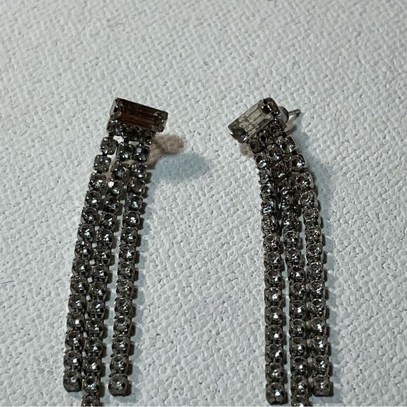Vintage rhinestone sparkly drop earrings - Picture 7 of 7